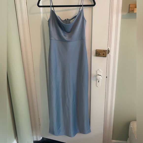 BHLDN Cali Satin Cowl-Neck Midi Slip Dress - Picture 2 of 6